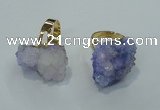NGR18 18*25mm - 25*30mm nuggets plated druzy quartz rings