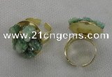 NGR180 25*30mm druzy agate gemstone rings wholesale