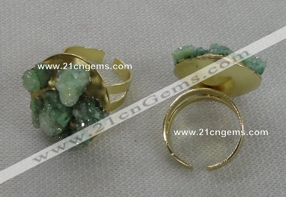 NGR180 25*30mm druzy agate gemstone rings wholesale