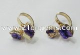 NGR187 8*10mm - 12*14mm freeform druzy agate gemstone rings