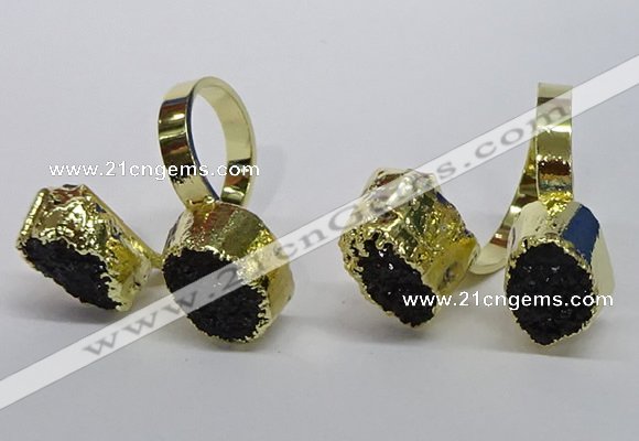 NGR192 10*14mm - 15*20mm oval druzy agate gemstone rings