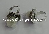 NGR2003 25mm flower druzy quartz rings wholesale