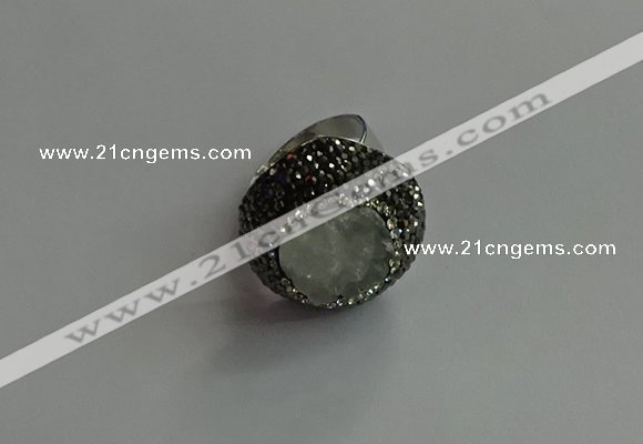 NGR2005 20*25mm flower druzy quartz rings wholesale