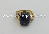 NGR2012 10*15mm faceted oval lapis lazuli gemstone rings