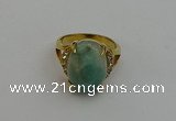 NGR2028 10*15mm faceted oval amazonite gemstone rings