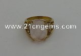 NGR2041 10*15mm faceted oval rose quartz gemstone rings