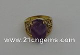 NGR2042 10*15mm faceted oval amethyst gemstone rings wholesale