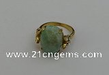 NGR2068 10*15mm faceted oval amazonite gemstone rings