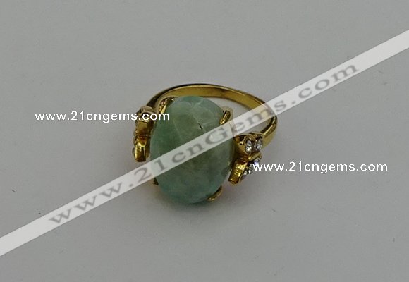 NGR2068 10*15mm faceted oval amazonite gemstone rings