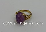 NGR2082 10*15mm faceted oval amethyst gemstone rings wholesale