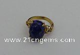 NGR2092 10*15mm faceted oval lapis lazuli gemstone rings