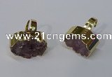 NGR210 15*25mm - 18*30mm oval druzy amethyst rings wholesale