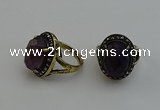 NGR2103 10*15mm faceted oval amethyst gemstone rings wholesale