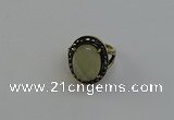 NGR2105 10*15mm faceted oval lemon quartz gemstone rings wholesale