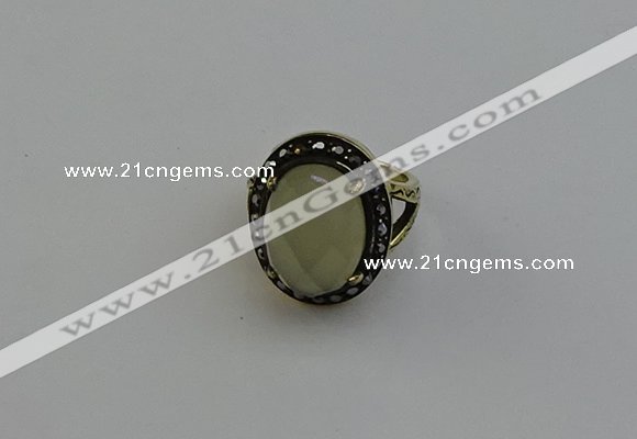 NGR2105 10*15mm faceted oval lemon quartz gemstone rings wholesale