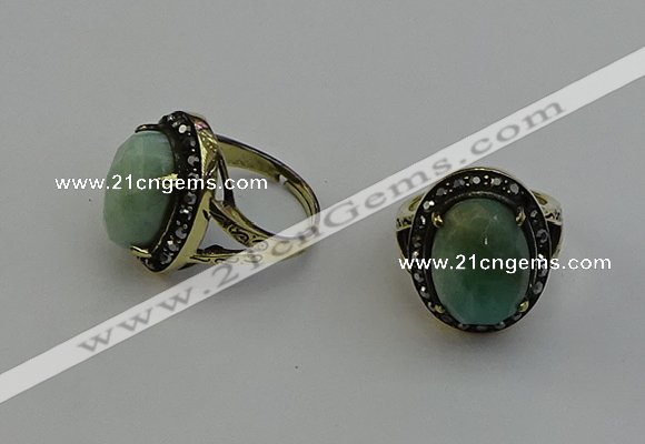 NGR2108 10*15mm faceted oval amazonite gemstone rings wholesale