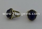 NGR2112 10*15mm faceted oval lapis lazuli gemstone rings wholesale