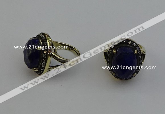 NGR2112 10*15mm faceted oval lapis lazuli gemstone rings wholesale