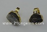 NGR2127 20*25mm - 25*35mm freeform plated druzy agate rings