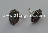 NGR2130 22*28mm - 22*30mm flower plated druzy agate rings