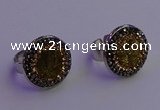 NGR2140 20mm - 22mm coin plated druzy agate gemstone rings