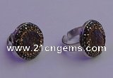 NGR2141 20mm - 22mm coin plated druzy agate gemstone rings