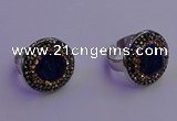 NGR2142 20mm - 22mm coin plated druzy agate gemstone rings