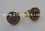 NGR2144 20mm - 22mm coin plated druzy agate rings wholesale