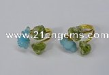 NGR215 5*8mm - 6*10mm freeform druzy agate & peridot rings wholesale