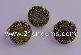 NGR2150 20mm - 22mm coin plated druzy agate gemstone rings