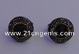 NGR2155 20mm - 22mm coin plated druzy agate gemstone rings