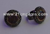 NGR2158 20mm - 22mm coin plated druzy agate gemstone rings