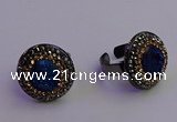 NGR2159 20mm - 22mm coin plated druzy agate gemstone rings