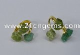 NGR216 5*8mm - 6*10mm freeform druzy agate & peridot rings wholesale