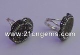 NGR2167 22*28mm - 22*30mm flower plated druzy agate rings