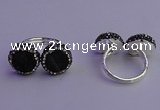 NGR2174 12mm - 14mm coin plated druzy agate rings wholesale