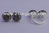 NGR2177 12mm - 14mm coin plated druzy agate rings wholesale