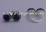 NGR2178 12mm - 14mm coin plated druzy agate rings wholesale