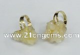 NGR22 18*25mm - 25*30mm nuggets plated druzy quartz rings