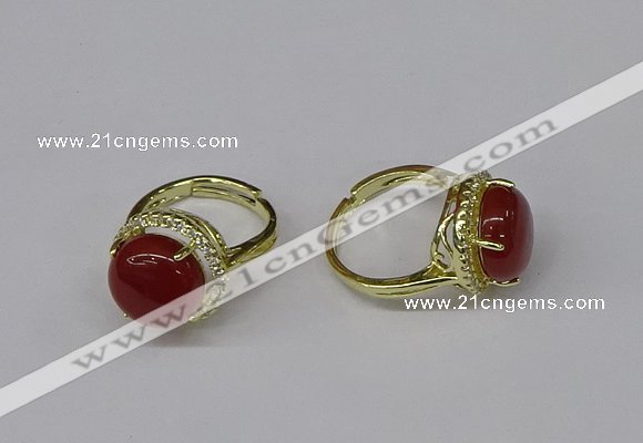 NGR224 12mm flat round agate gemstone rings wholesale