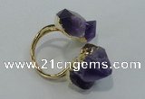 NGR23 13*18mm - 20*25mm faceted nuggets amethyst gemstone rings