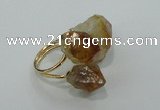 NGR25 13*18mm - 20*25mm faceted nuggets citrine gemstone rings