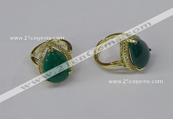 NGR256 13*18mm teardrop agate gemstone rings wholesale