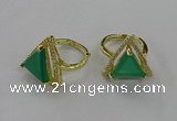 NGR275 14*14mm triangle agate gemstone rings wholesale