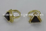 NGR277 14*14mm triangle agate gemstone rings wholesale