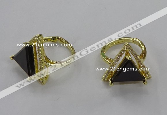 NGR277 14*14mm triangle agate gemstone rings wholesale