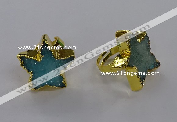 NGR284 25*25mm - 30*30mm star druzy agate gemstone rings