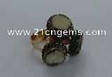 NGR290 14mm - 16mm coin plated druzy agate gemstone rings