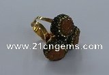 NGR291 14mm - 16mm coin plated druzy agate gemstone rings