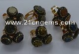 NGR299 14mm - 16mm coin plated druzy agate gemstone rings